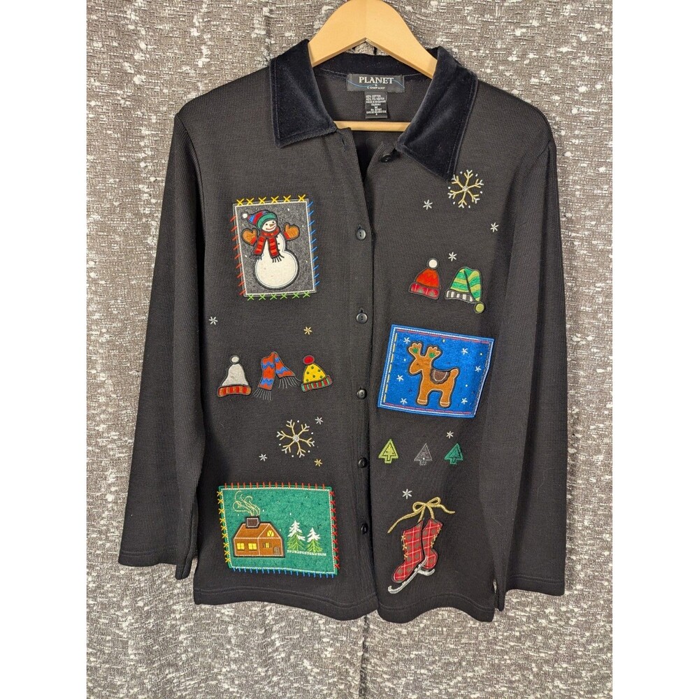 Vintage Planet‎ & Company Embroidered Christmas Sweater Women's Medium